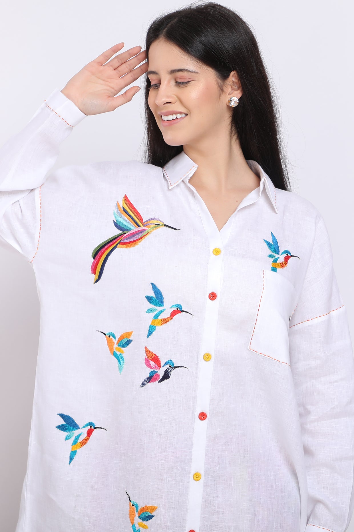 White Embroidered Shirt