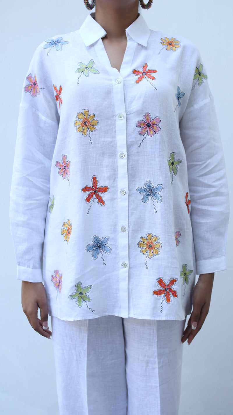 MEDI VINTAGE FLOWER EMBROIDERY SHIRT MEDI VINTAGE FLOWER