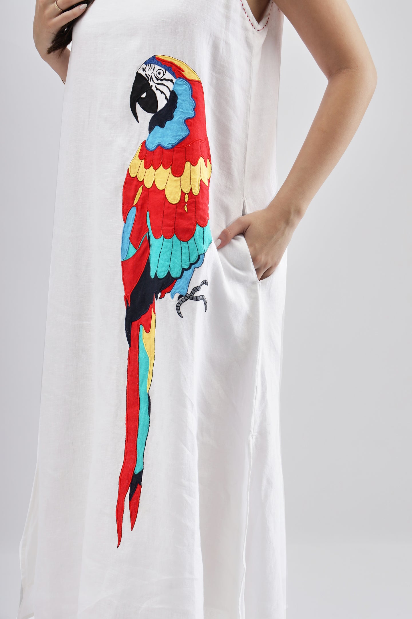 White Macaw Dress – Linen Bloom store