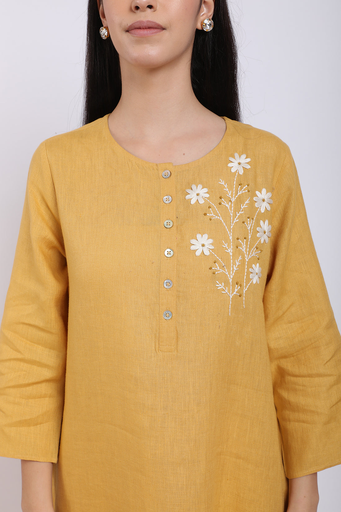 Ochre Hand Embroidered Tunic