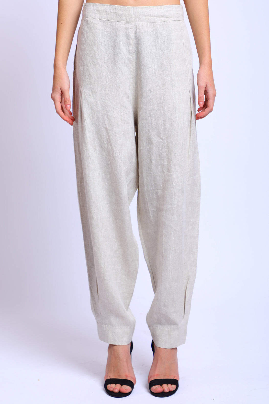 Beige Pleated Lounge Pants