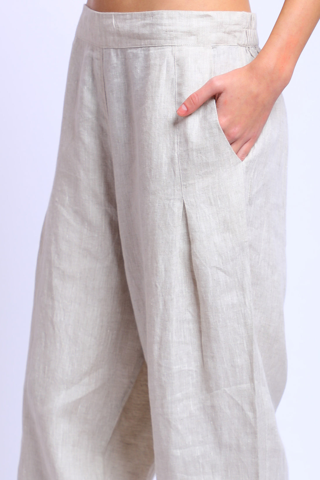 Beige Pleated Lounge Pants