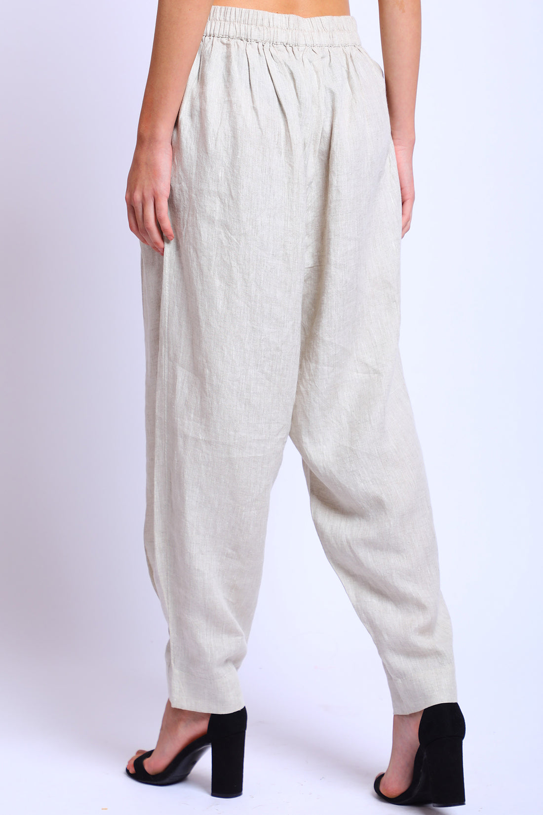 Beige Pleated Lounge Pants