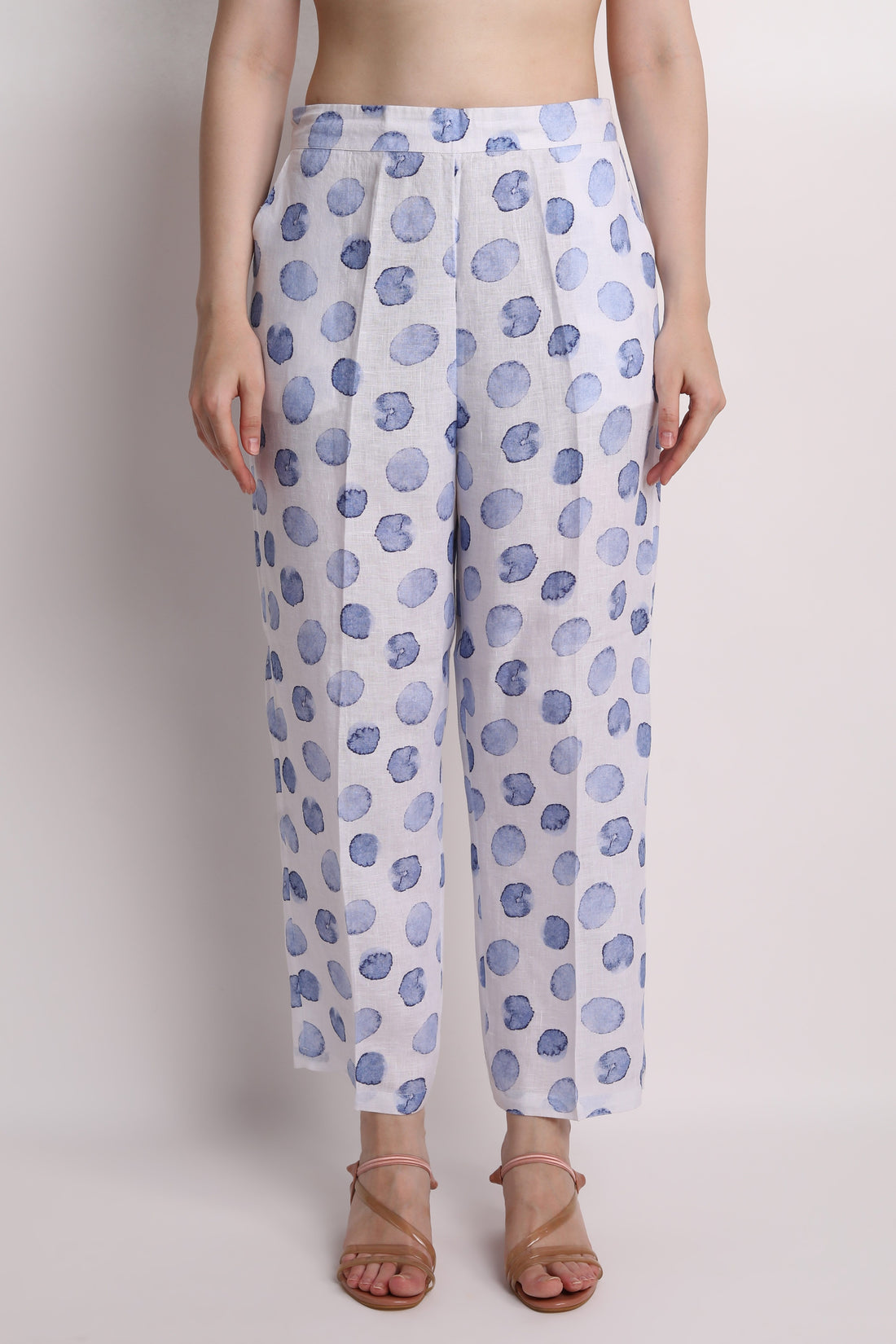 Blue Dot Print Pants