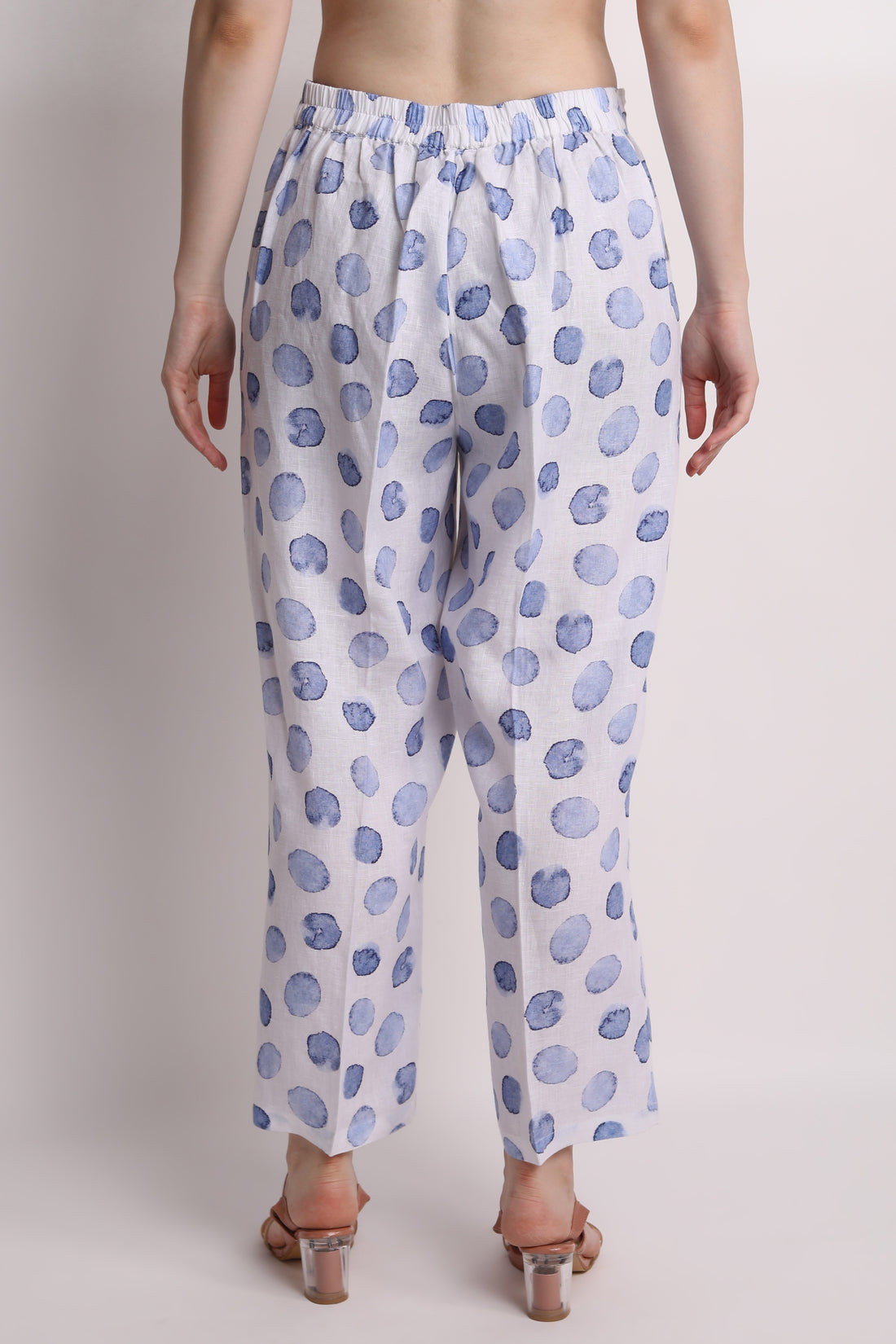 Blue Dot Print Pants