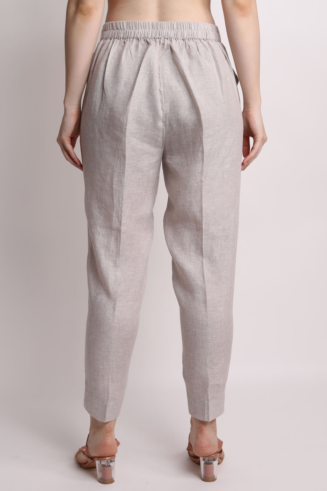 Beige Pencil Pants – Linen Bloom store