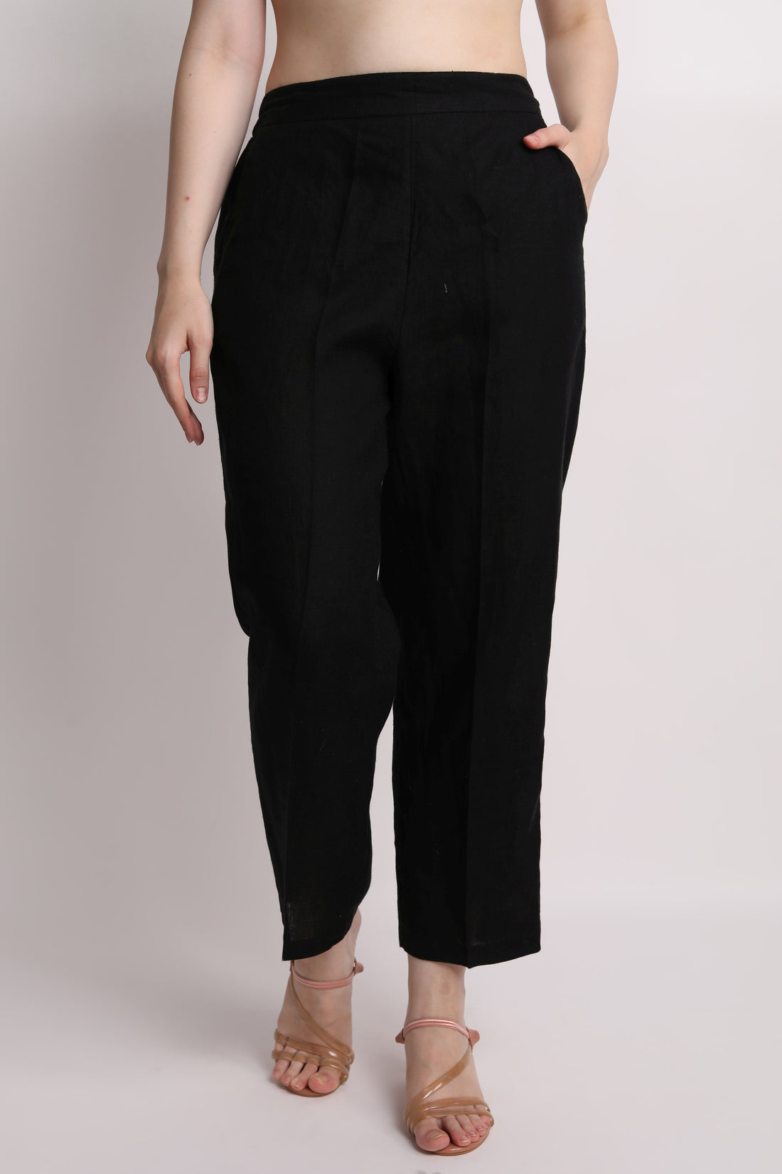 Black Solid Pants