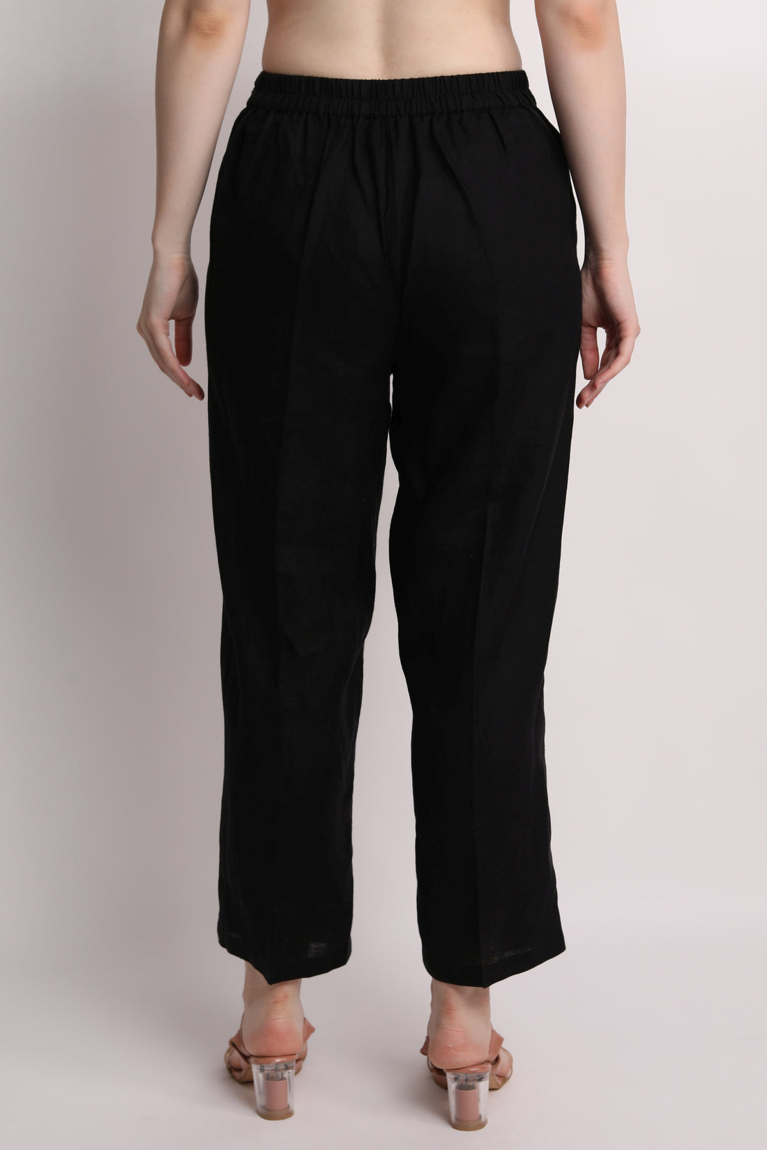 Black Solid Pants