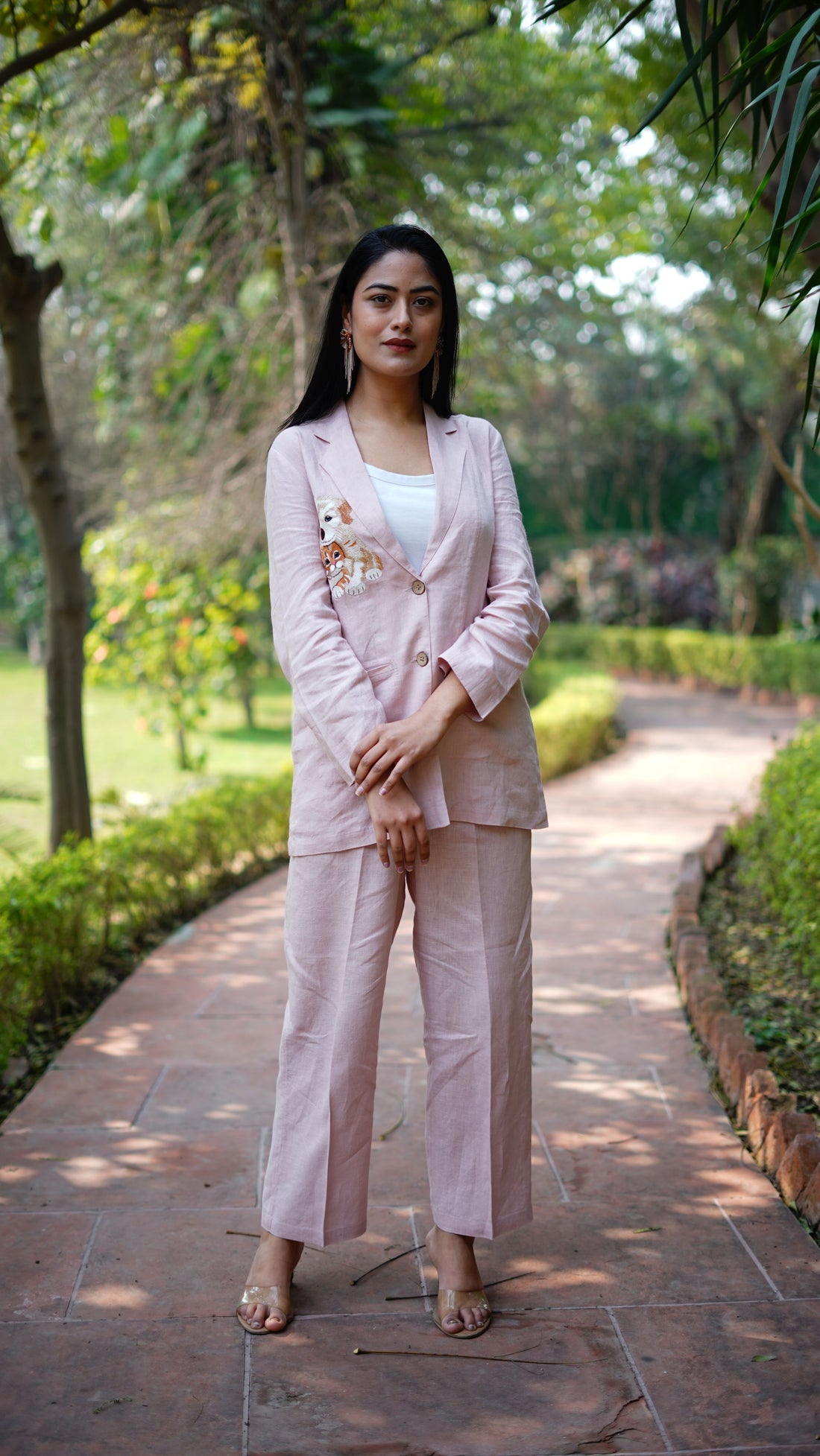 LIGHT PINK DOG/CAT EMB BLAZER