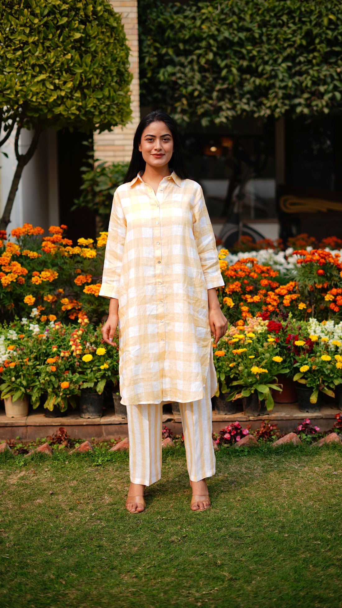 OCHRE CHECK TUNIC