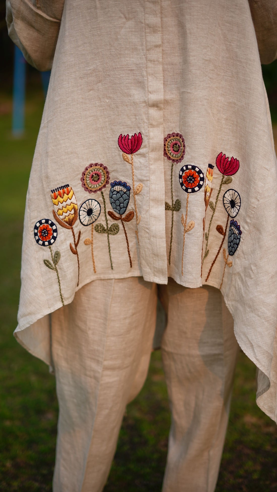 BEIGE HIGHLOW TUNIC