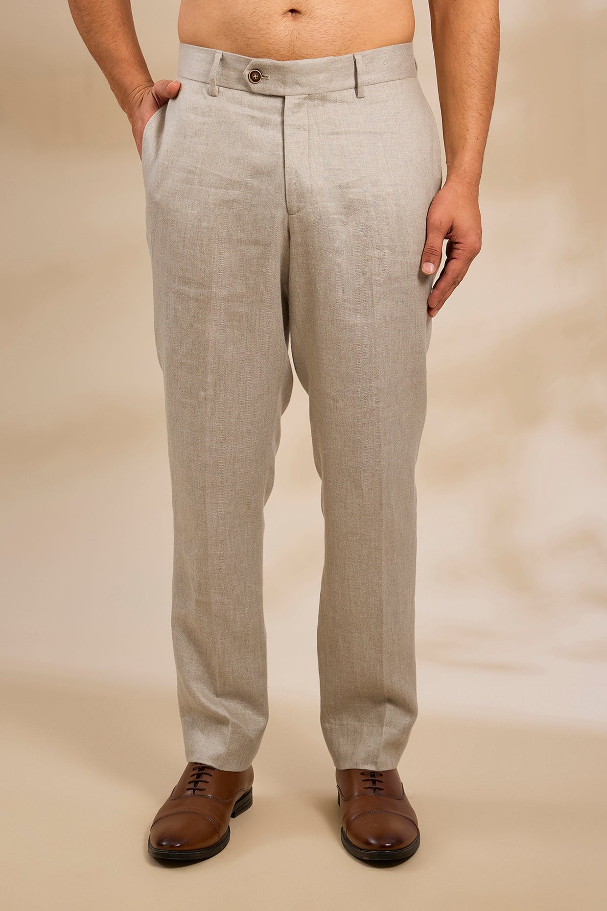 Pure Irish Linen Men'S Classic Beige Trousers Linen Bloom store Pure Irish Linen Men'S Classic Beige Trousers Linen Bloom store